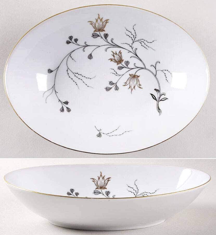 Golden Bower 9" Oval Vegetable Bowl by Baronet-1