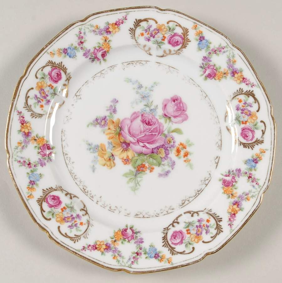 Imperial Rose (White Background) Salad Plate by Baronet-1