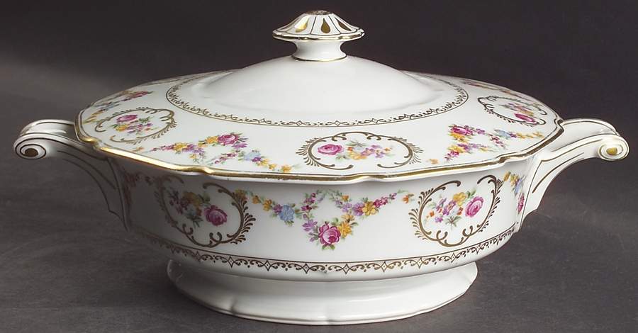 Imperial Rose (White Background) Round Covered Vegetable by Baronet-1