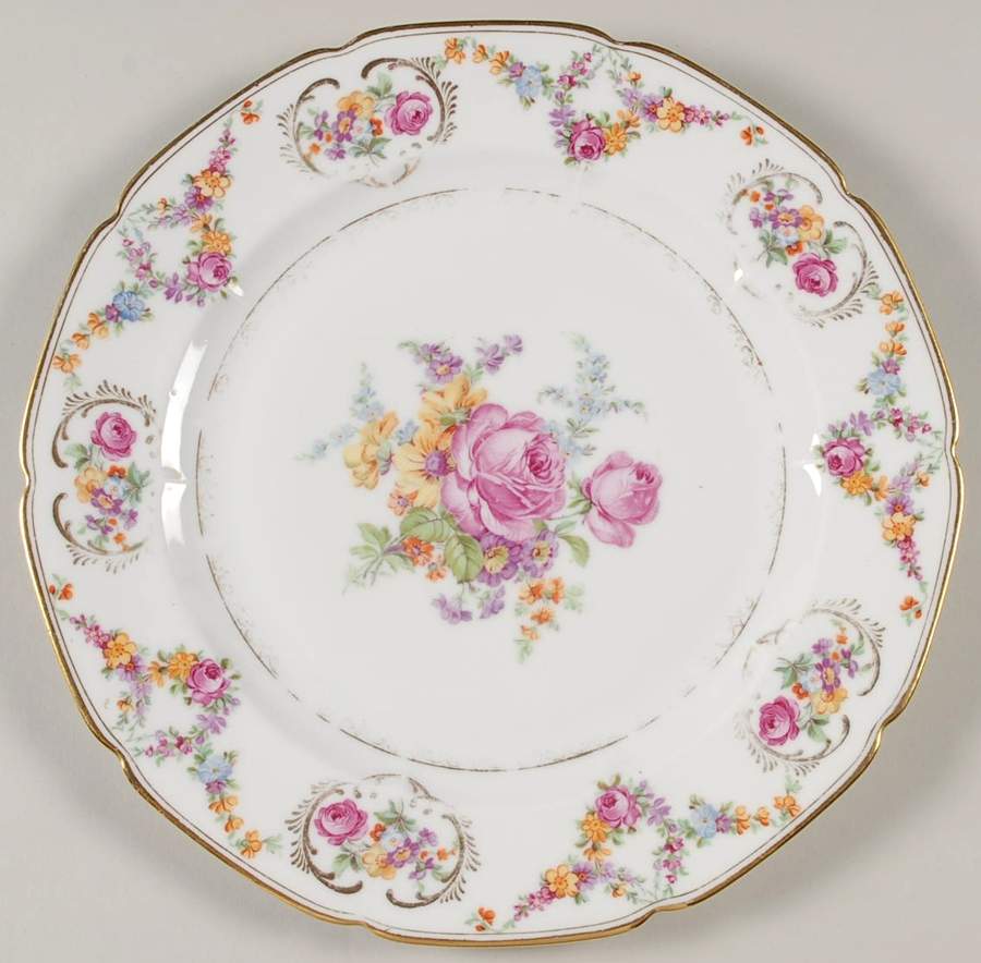 Imperial Rose (White Background) Dinner Plate by Baronet-1