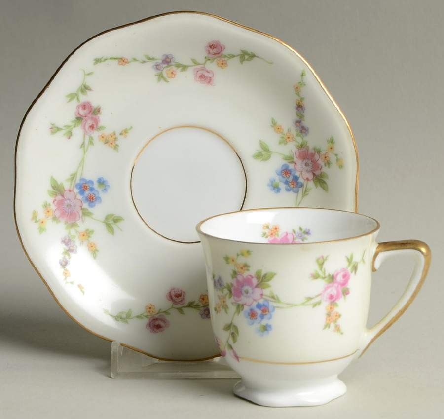 Juliet Footed Demitasse Cup & Saucer Set by Baronet-1