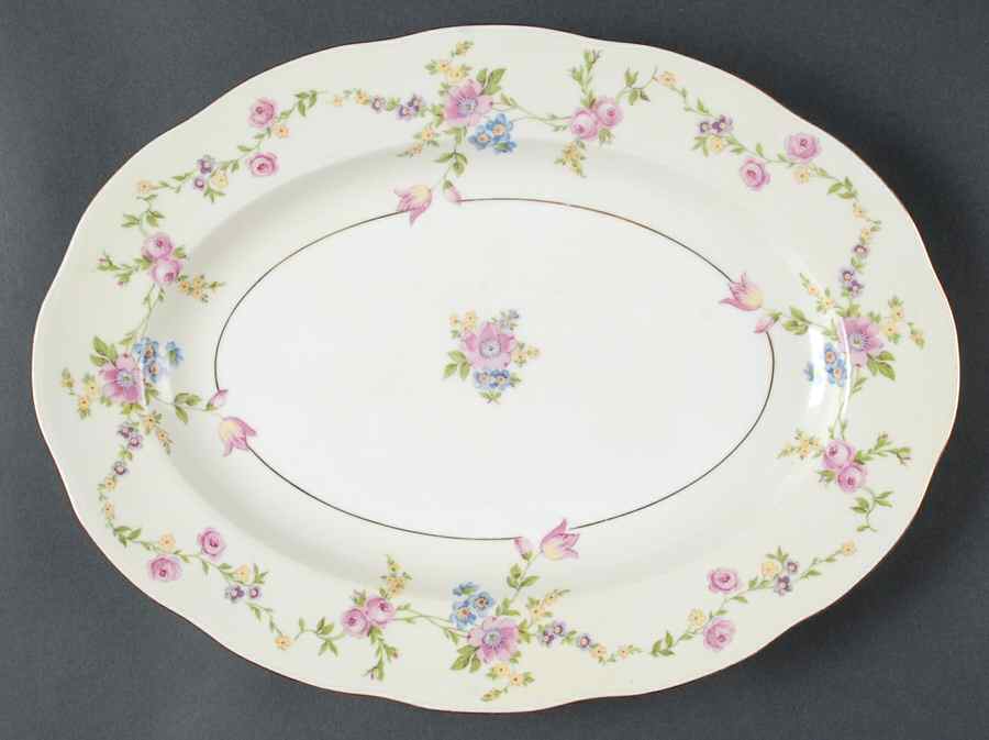 Juliet 13" Oval Serving Platter by Baronet-1
