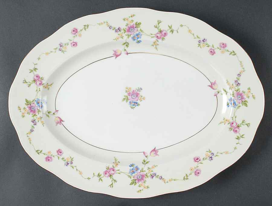 Juliet 15" Oval Serving Platter by Baronet-1