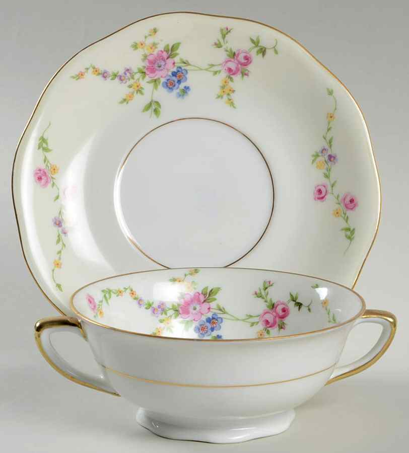 Juliet Footed Cream Soup Bowl & Saucer Set by Baronet-1