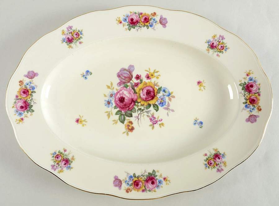 Le Bouquet 15" Oval Serving Platter by Baronet-1