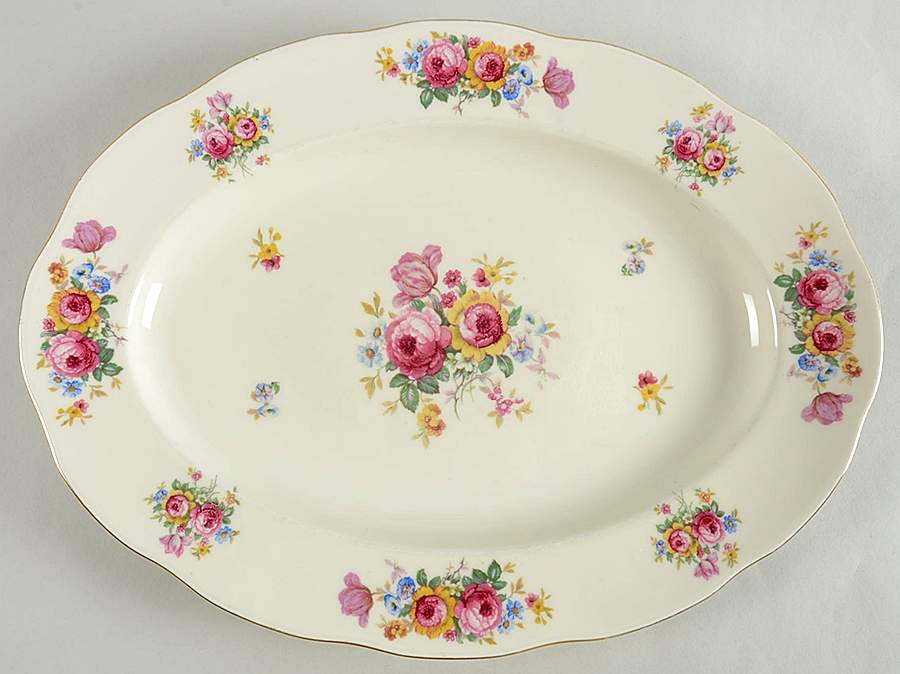 Le Bouquet 13" Oval Serving Platter by Baronet-1