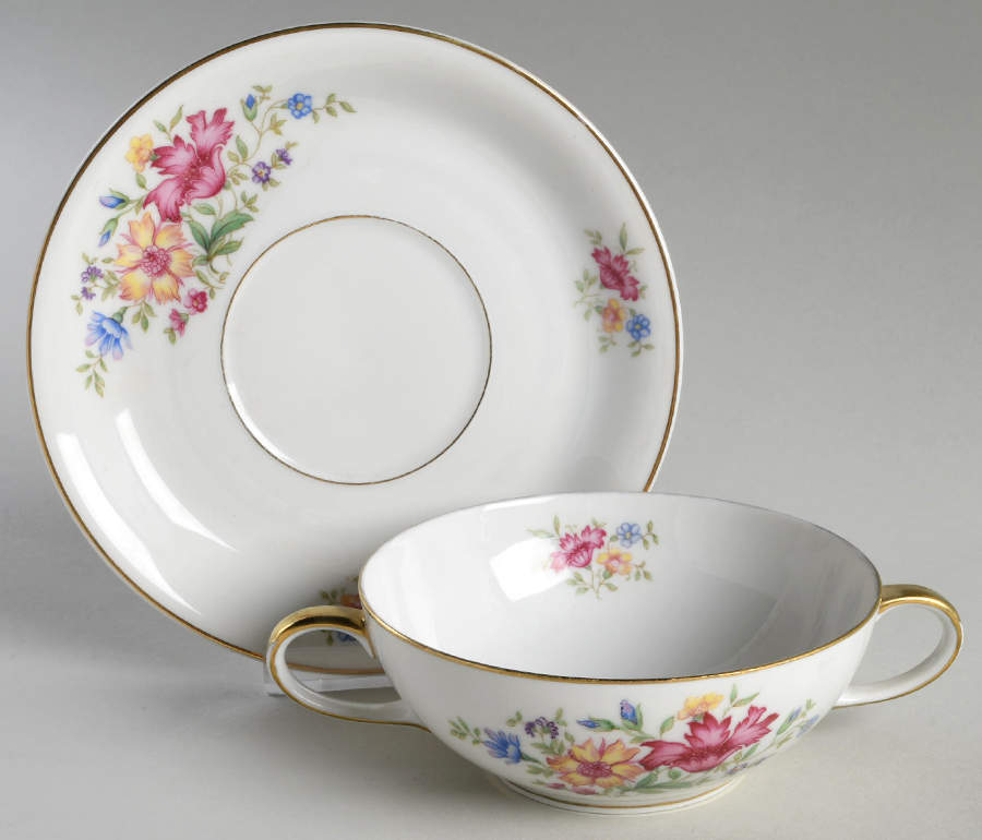 Lorna Flat Cream Soup Bowl & Saucer Set by Baronet-1