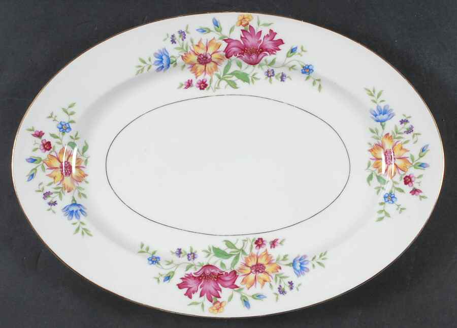 Lorna 14" Oval Serving Platter by Baronet-1
