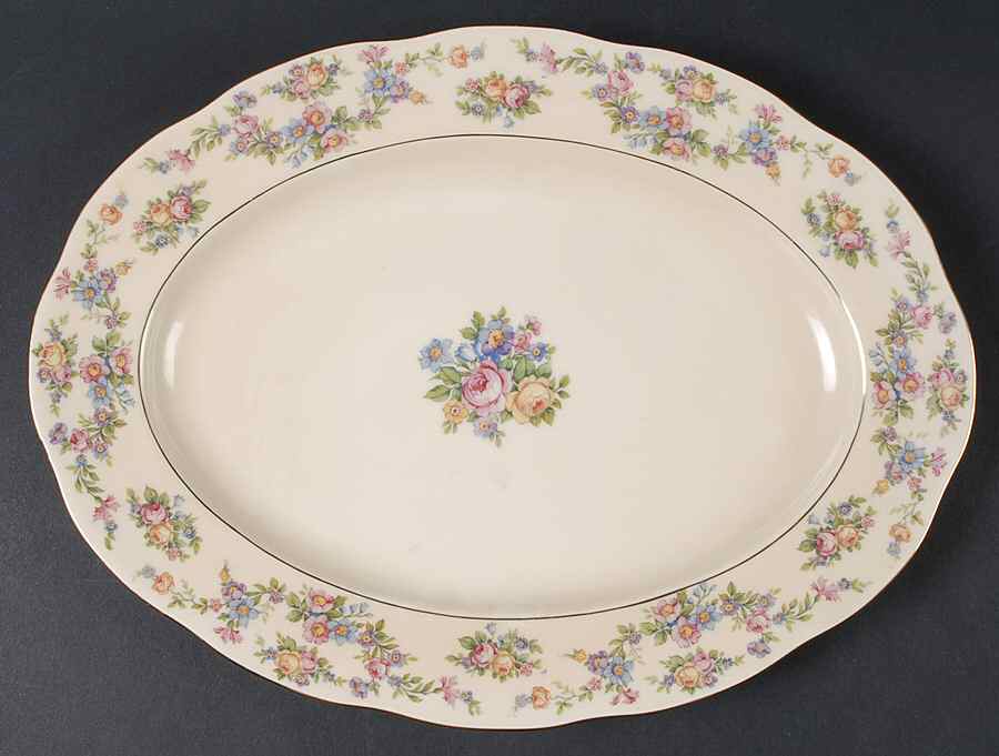 Lorraine 13" Oval Serving Platter by Baronet-1