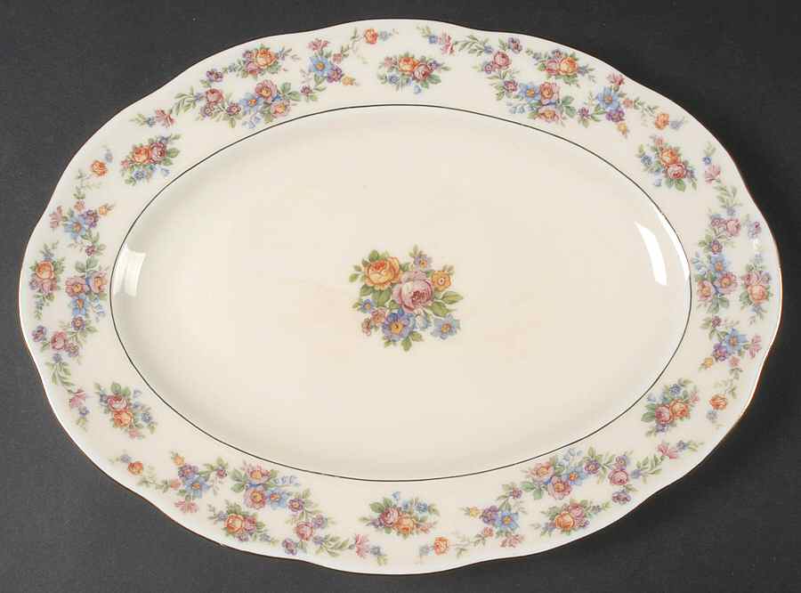 Lorraine 11" Oval Serving Platter by Baronet-1