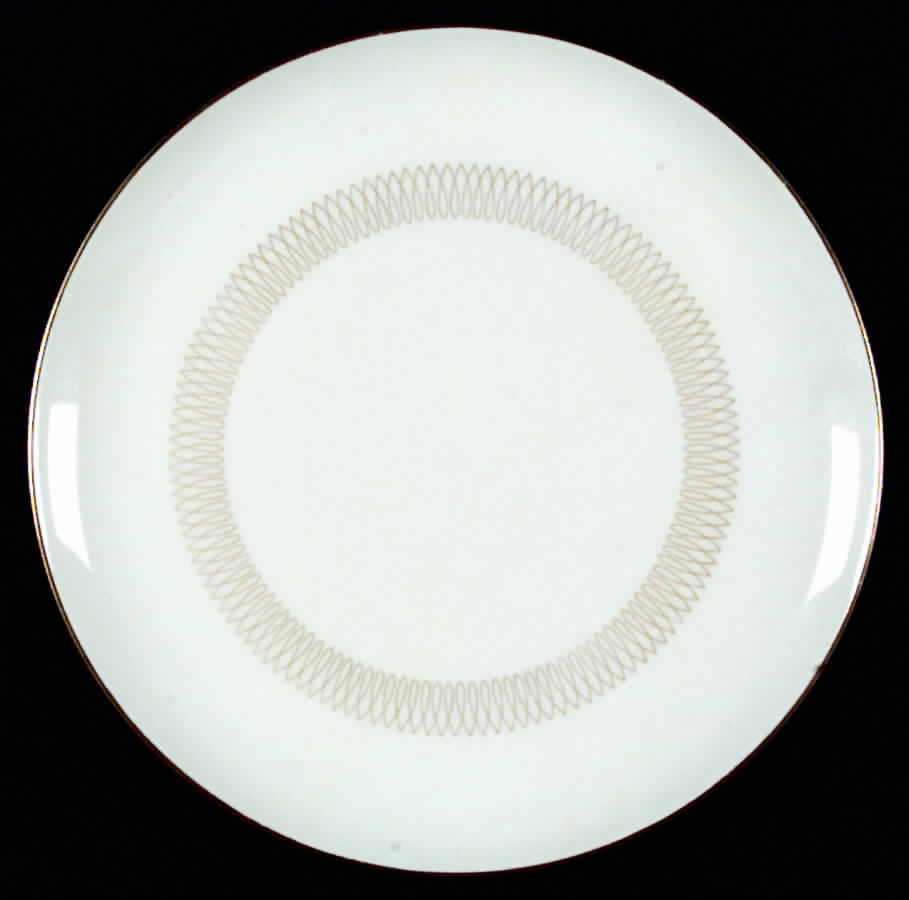 Lyric (Gold Design On White) Salad Plate by Baronet-1
