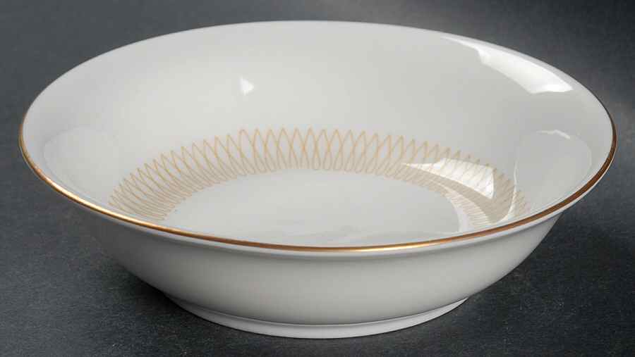 Lyric (Gold Design On White) Fruit/Dessert (Sauce) Bowl by Baronet-1