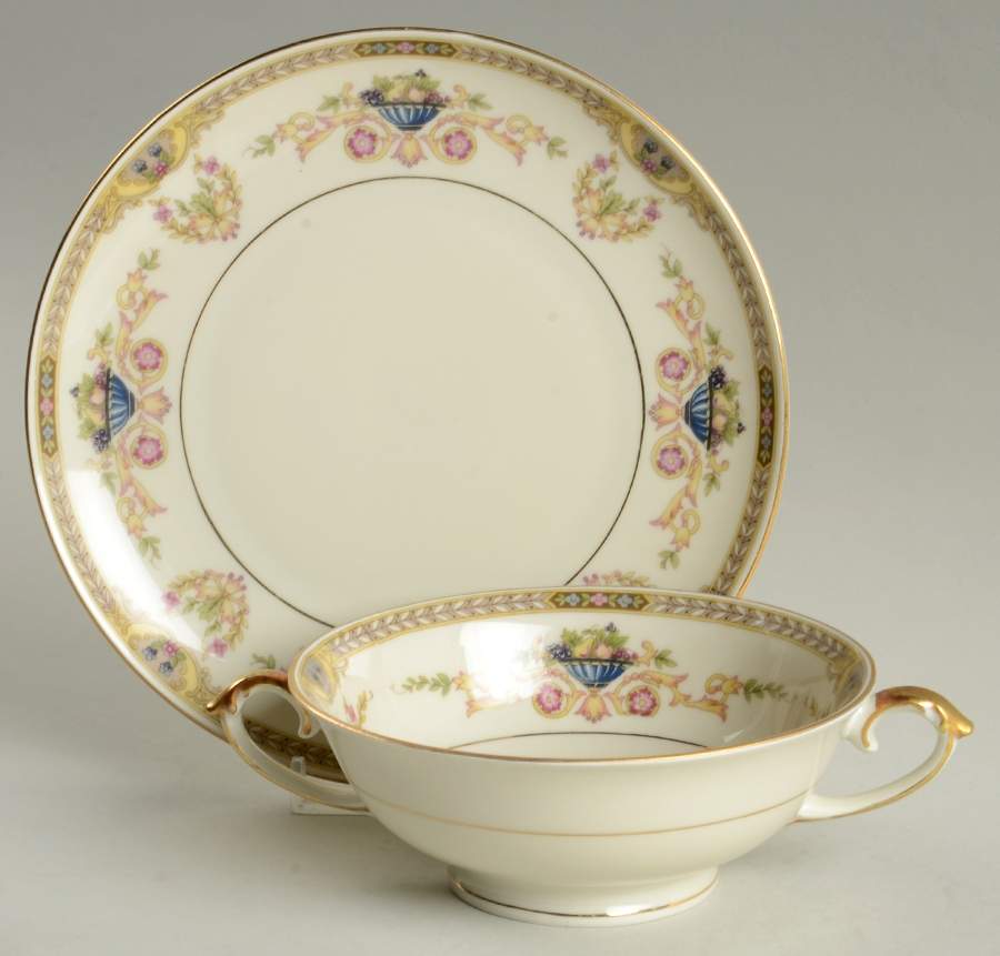 Melody Footed Cream Soup Bowl & Saucer Set by Baronet-1