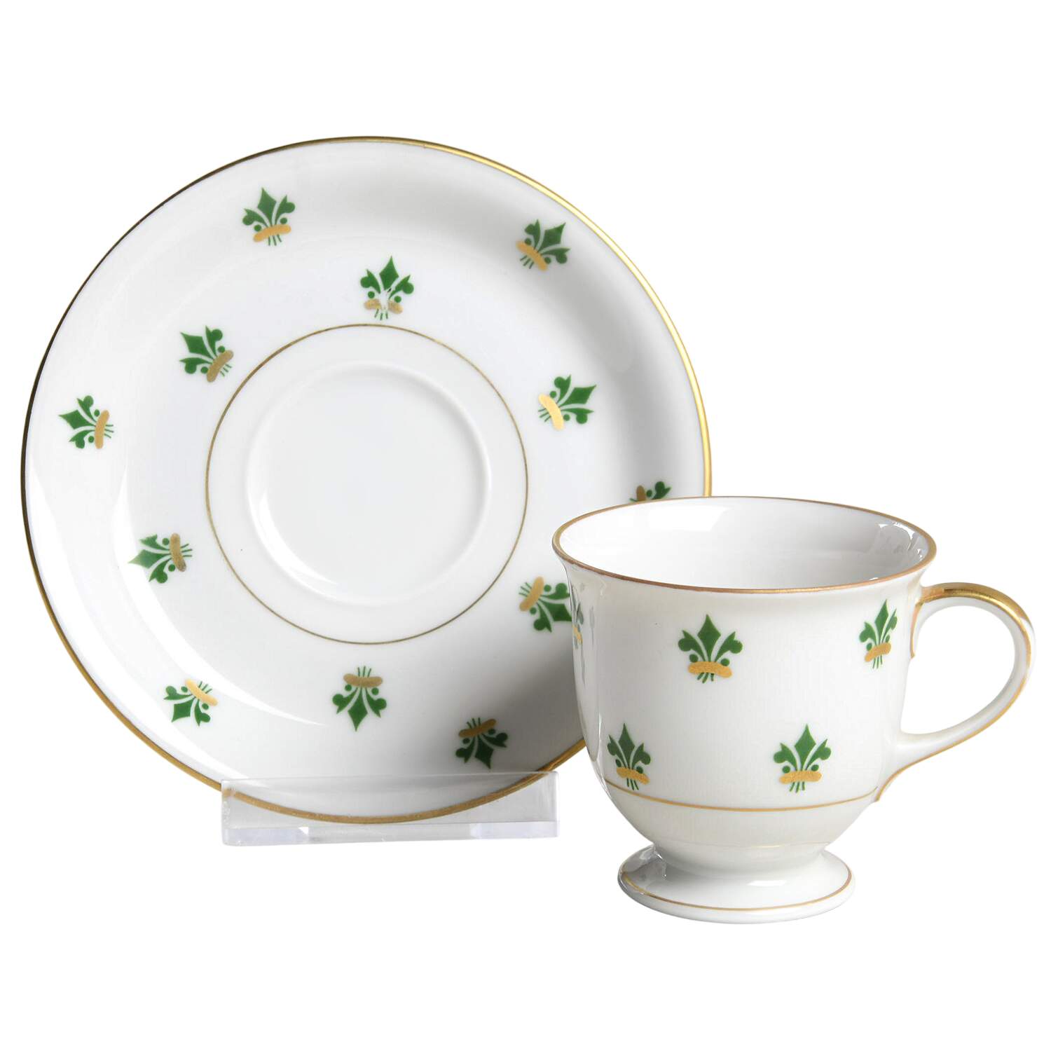 Nanette (Gold Verge) Footed Demitasse Cup & Saucer Set by Baronet-1