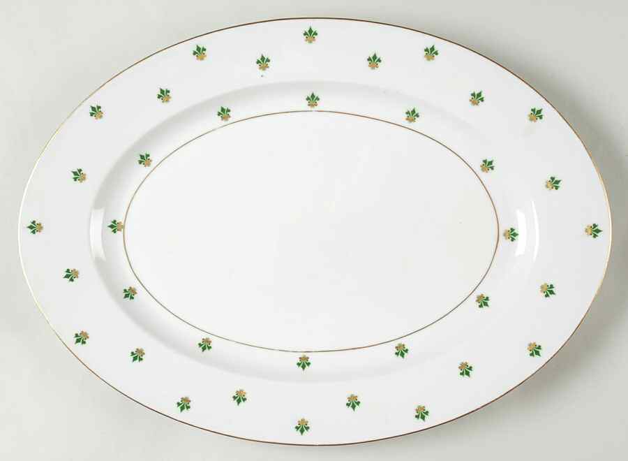 Nanette (Gold Verge) 15" Oval Serving Platter by Baronet-1