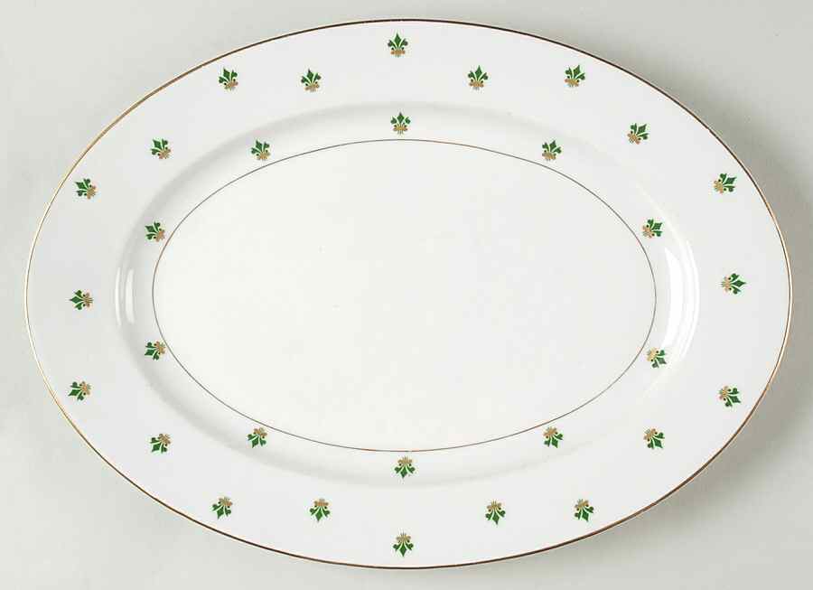 Nanette (Gold Verge) 14" Oval Serving Platter by Baronet-1