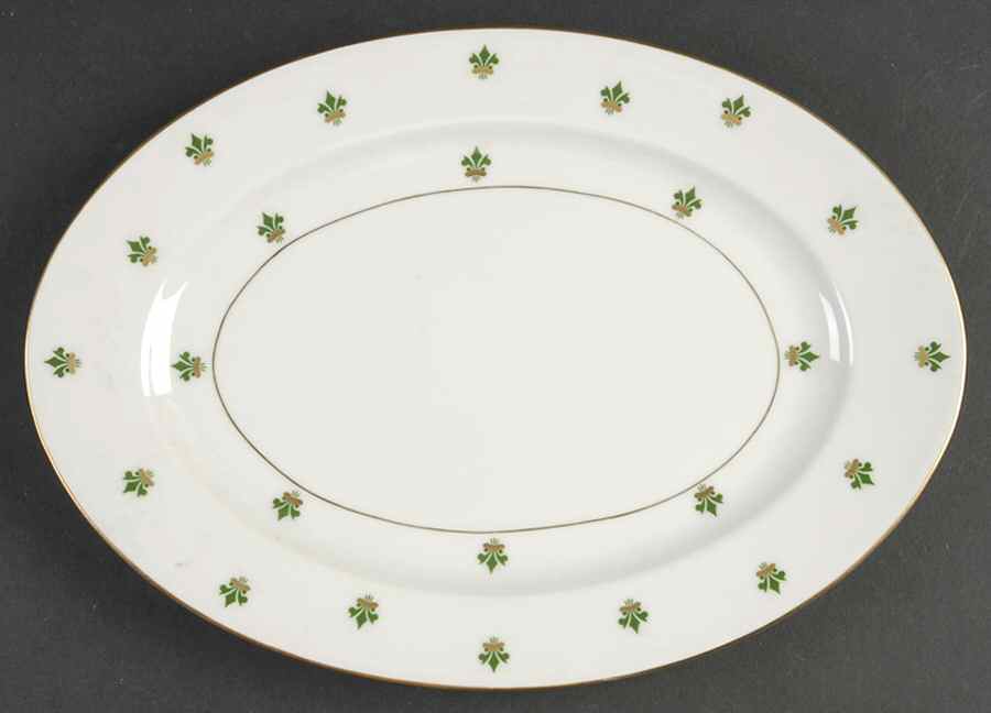 Nanette (Gold Verge) 11" Oval Serving Platter by Baronet-1