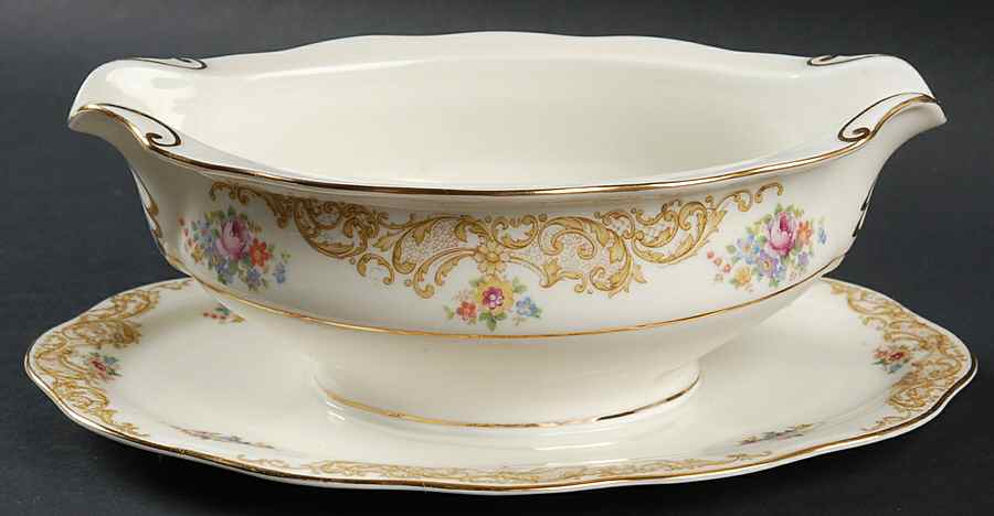 Priscilla Gravy Boat with Attached Underplate by Baronet-1
