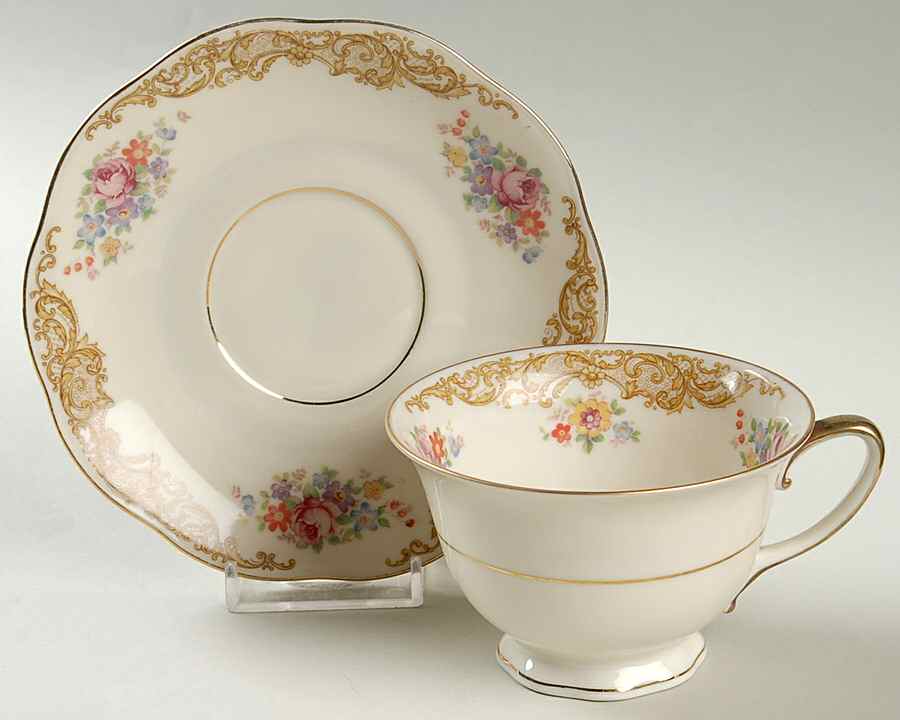Priscilla Footed Cup & Saucer Set by Baronet-1