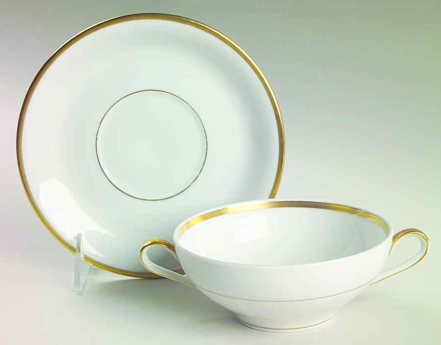 Regina Flat Cream Soup Bowl & Saucer Set by Baronet-1