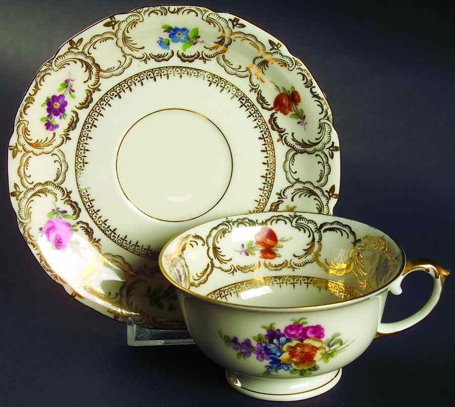 Rhapsody Footed Cup & Saucer Set by Baronet-1