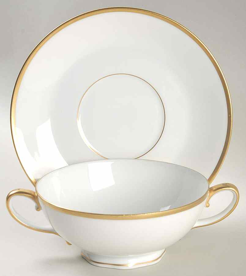 Roberta Footed Cream Soup Bowl & Saucer Set by Baronet-1