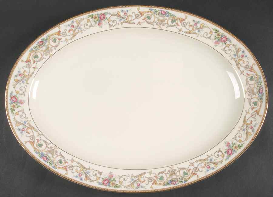Romance 17" Oval Serving Platter by Baronet-1