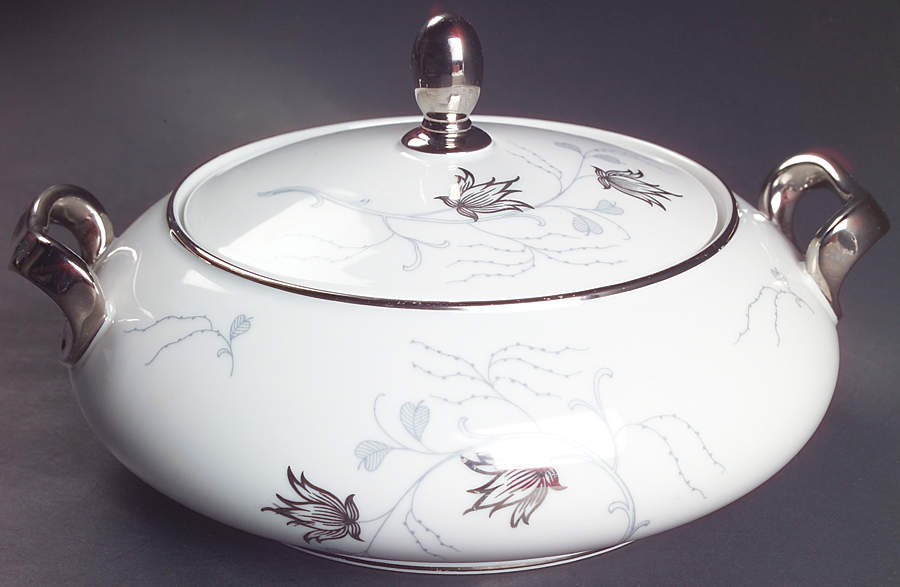 Silver Arbor Round Covered Vegetable by Baronet-1