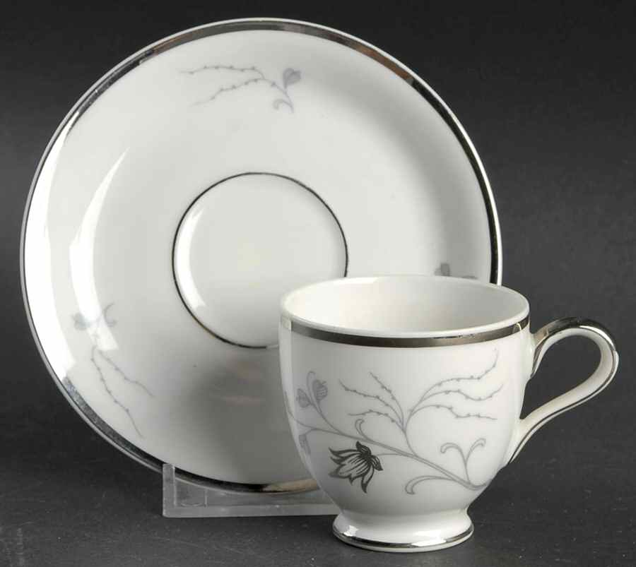 Silver Arbor Footed Demitasse Cup & Saucer Set by Baronet-1