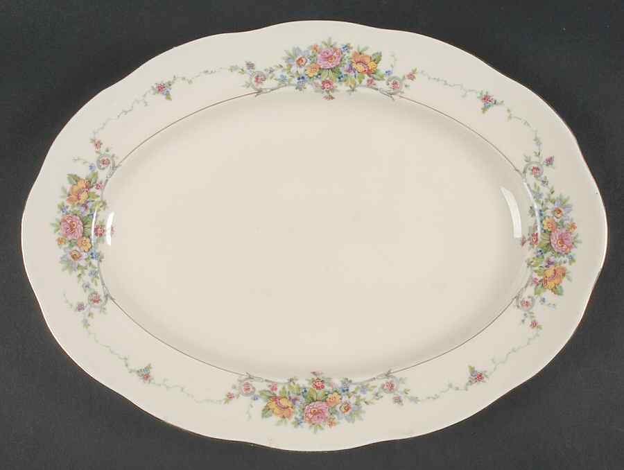 Stephanie 13" Oval Serving Platter by Baronet-1