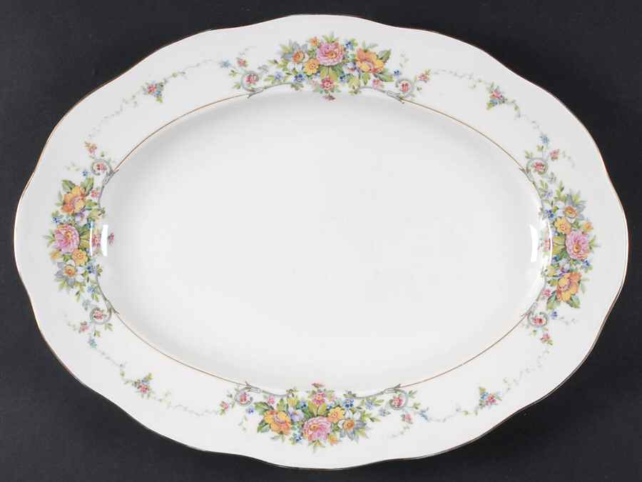 Stephanie 15" Oval Serving Platter by Baronet-1