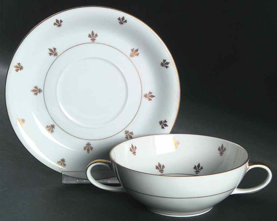 Suzette Flat Cream Soup Bowl & Saucer Set by Baronet-1