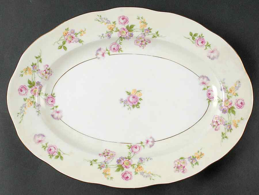 Sylvia 13" Oval Serving Platter by Baronet-1