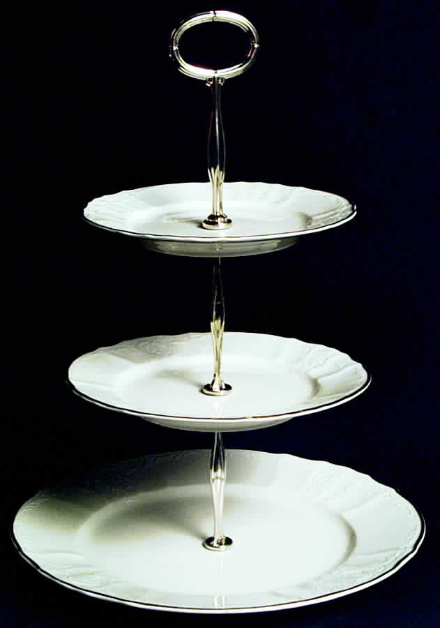 Bernadotte Ivory 13 7/8"-14 1/4" 3-Tiered Serving Tray(DP,SP,BB) HC by Baum Brothers-1