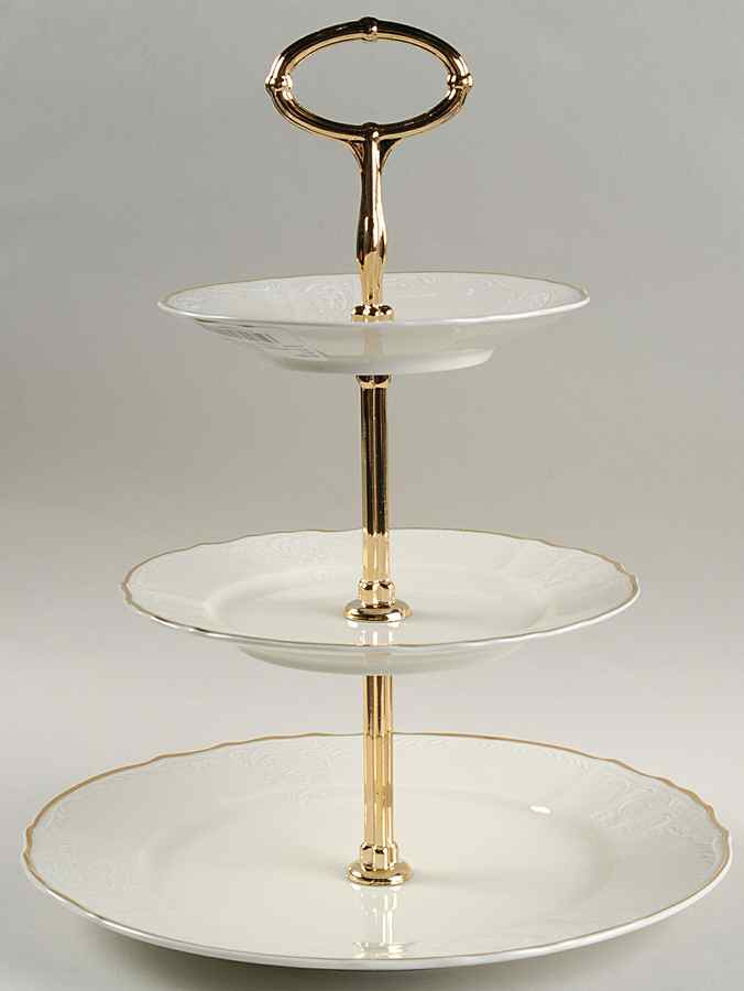 Bernadotte Ivory 3-Tiered Serving Tray (DP, SP, BB) by Baum Brothers-1