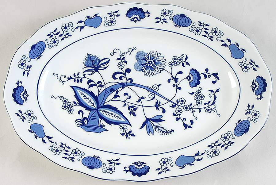 Blue Onion 13" Oval Serving Platter by Baum Brothers-1