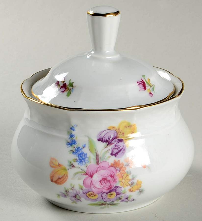 Bouquet Sugar Bowl & Lid by Baum Brothers-1