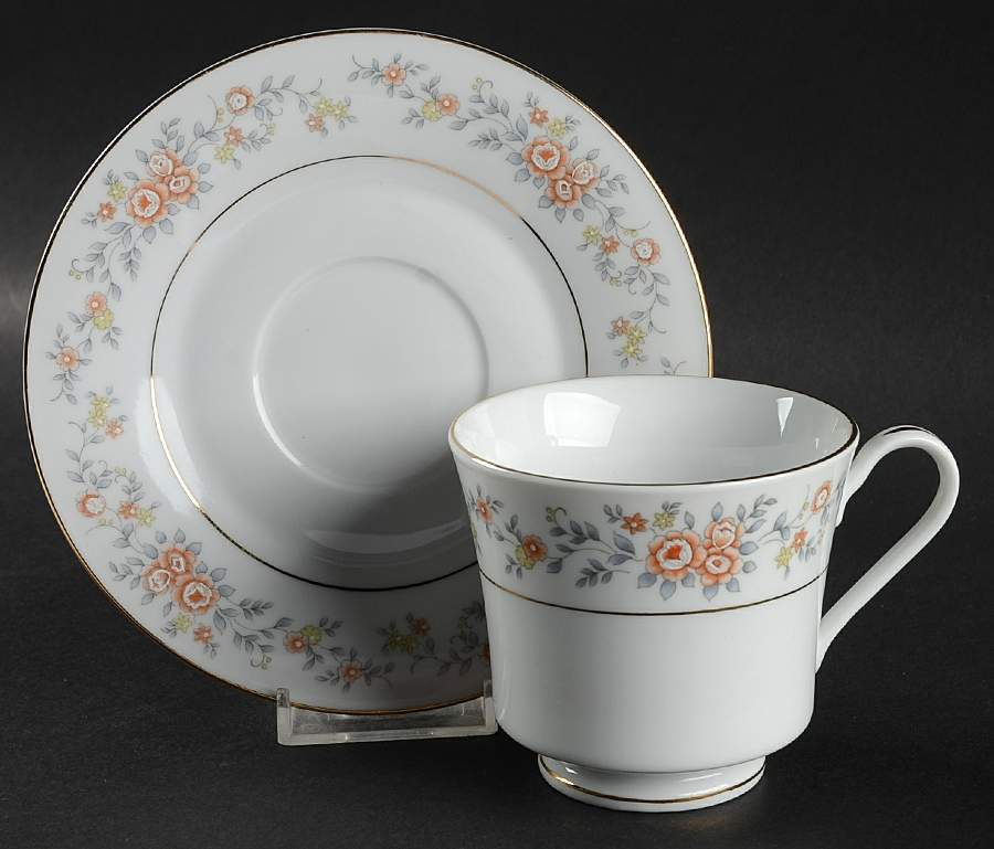 Canterbury Footed Cup & Saucer Set by Baum Brothers-1