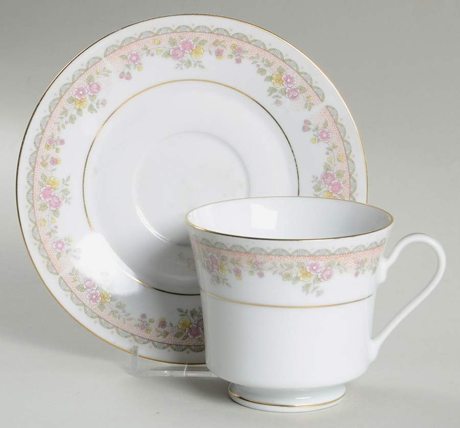 Dorchester Footed Cup & Saucer Set by Baum Brothers-1