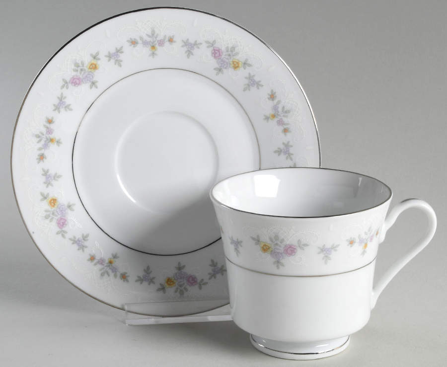 Fairview Footed Cup & Saucer Set by Baum Brothers-1