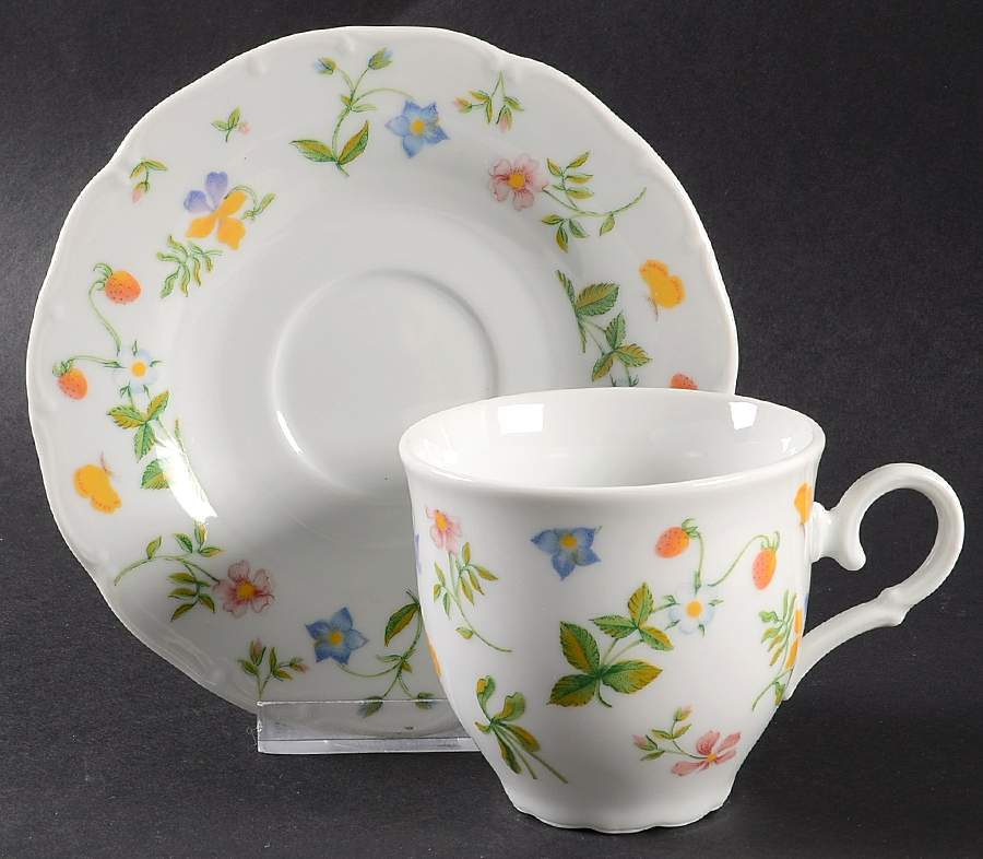 French Country Flat Cup & Saucer Set by Baum Brothers-1