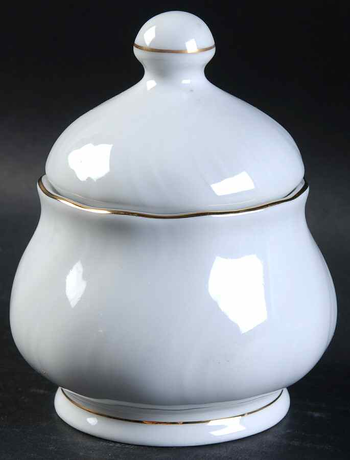 Golden Pirouette Sugar Bowl & Lid by Baum Brothers-1