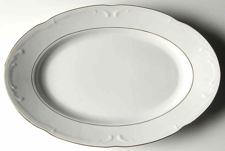 Golden Rhapsody 13" Oval Serving Platter by Baum Brothers-1