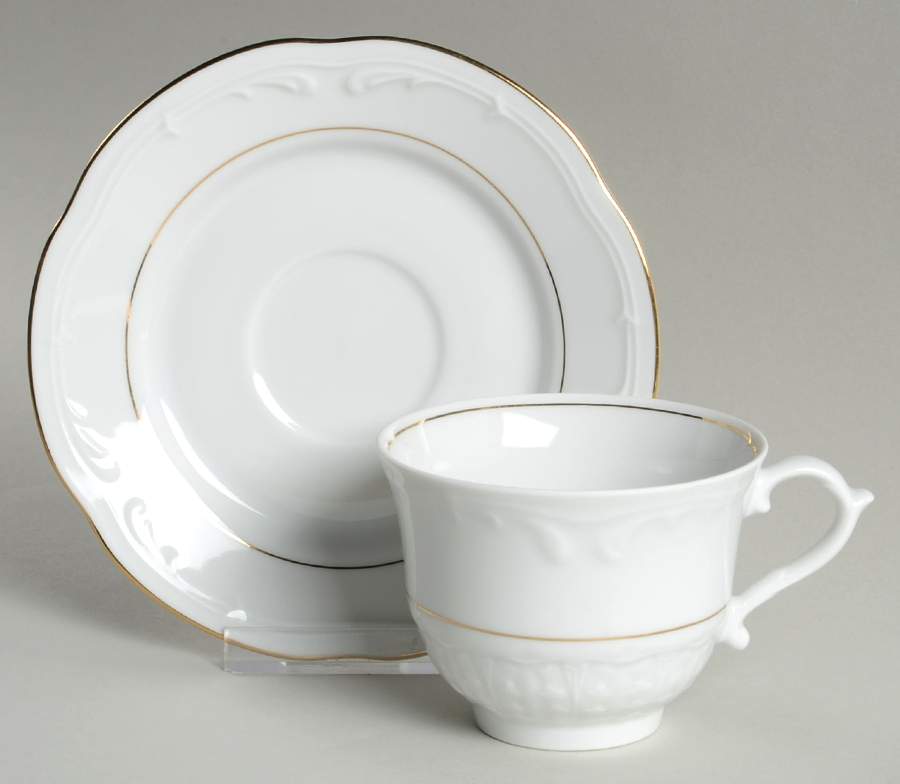 Golden Rhapsody Footed Cup & Saucer Set by Baum Brothers-1