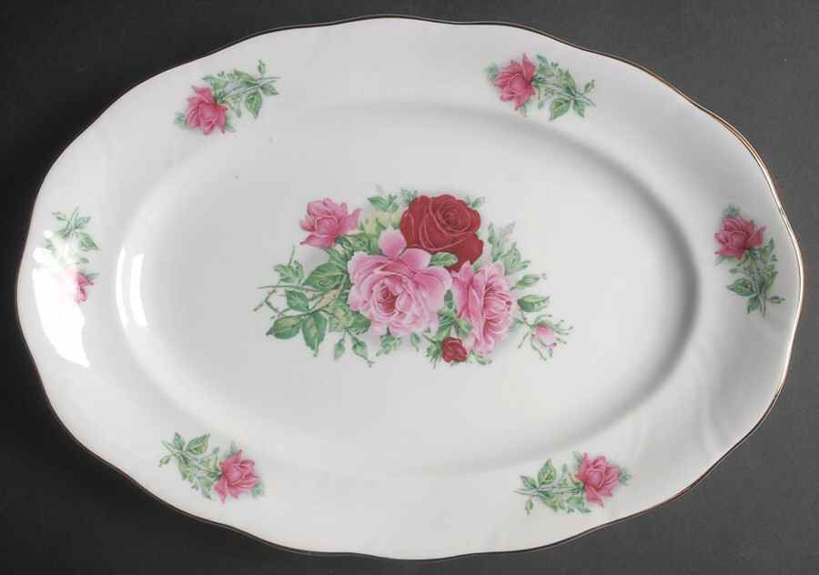 Maria (Poland) 13" Oval Serving Platter by Baum Brothers-1