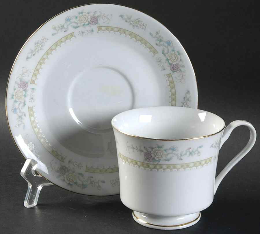 Ming Floral Footed Cup & Saucer Set by Baum Brothers-1