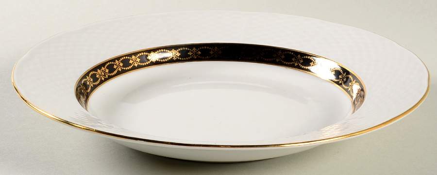 Renaissance Black Rim Soup Bowl by Baum Brothers-1