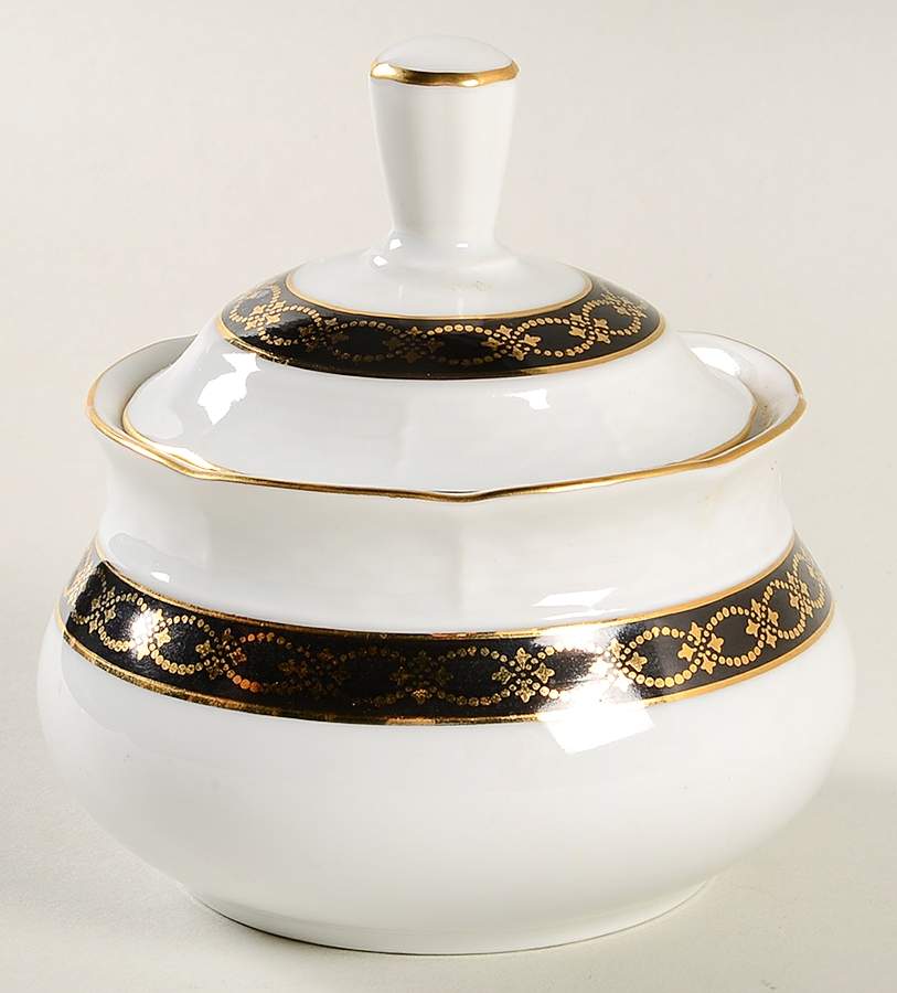 Renaissance Black Sugar Bowl & Lid by Baum Brothers-1