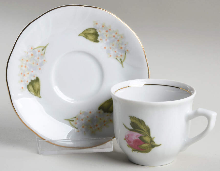 Rose Briar Flat Demitasse Cup & Saucer Set by Baum Brothers-1