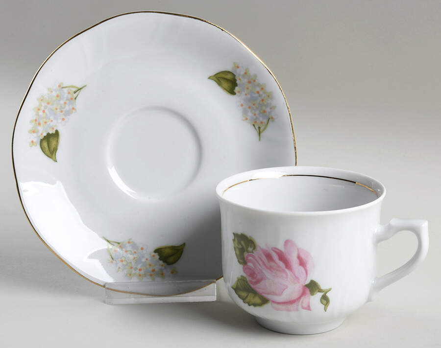 Rose Briar Flat Cup & Saucer Set by Baum Brothers-1
